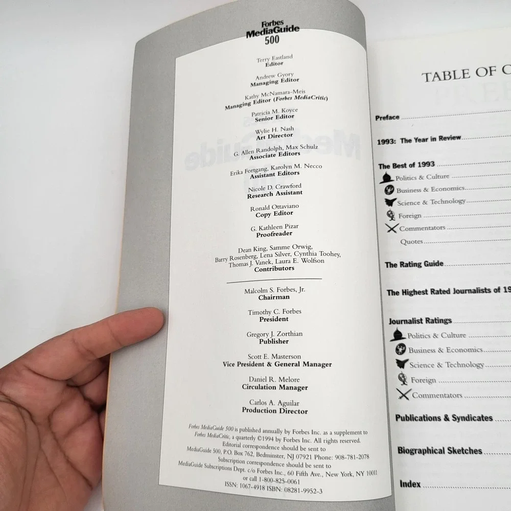 1994 Forbes Mediaguide 500 : A Critical Review of the print media